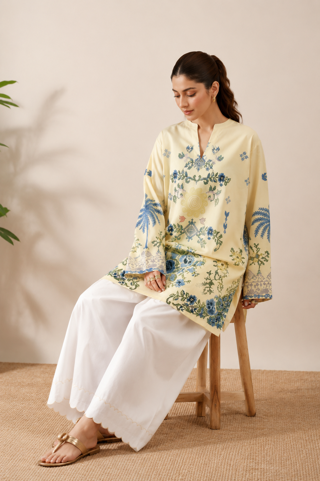 Zehra Printed Cotton Cord-set