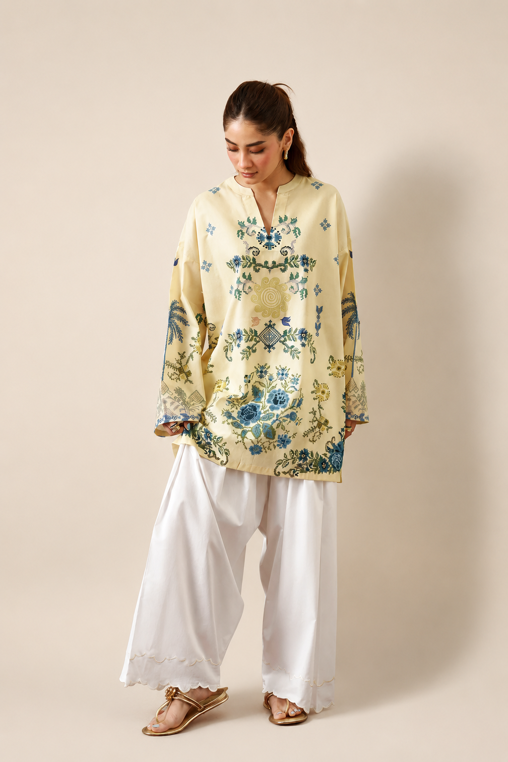 Zehra Printed Cotton Cord-set