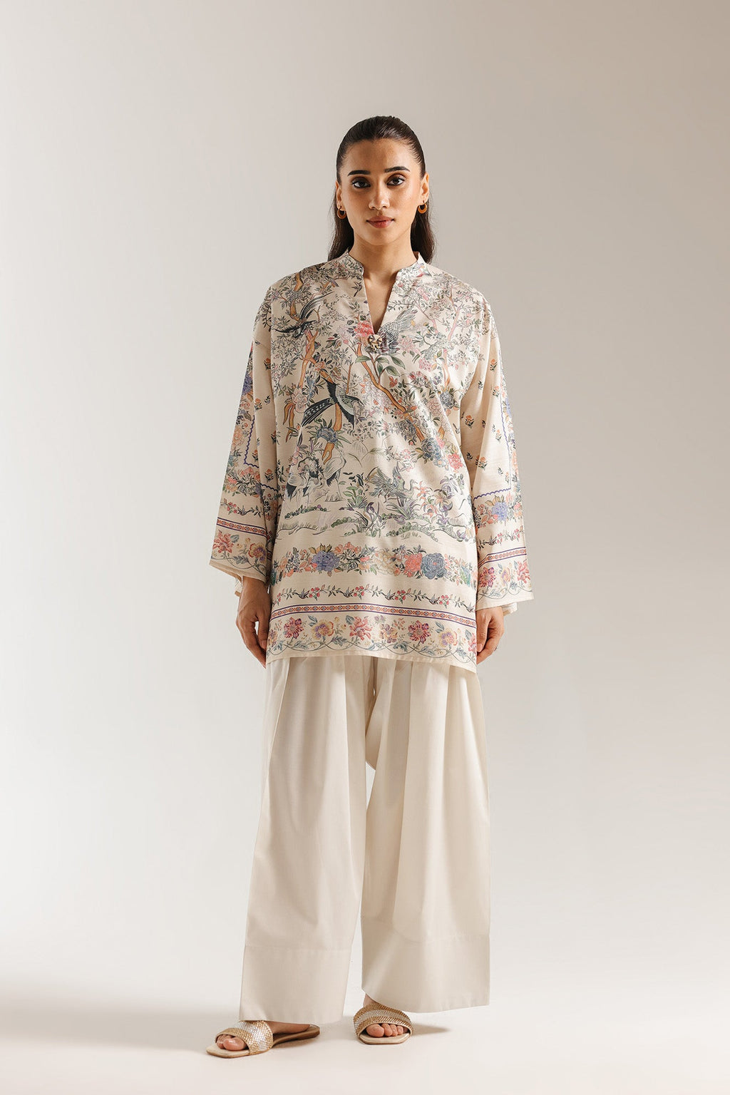 Noor Printed Kurti & Farsi Salwar Set