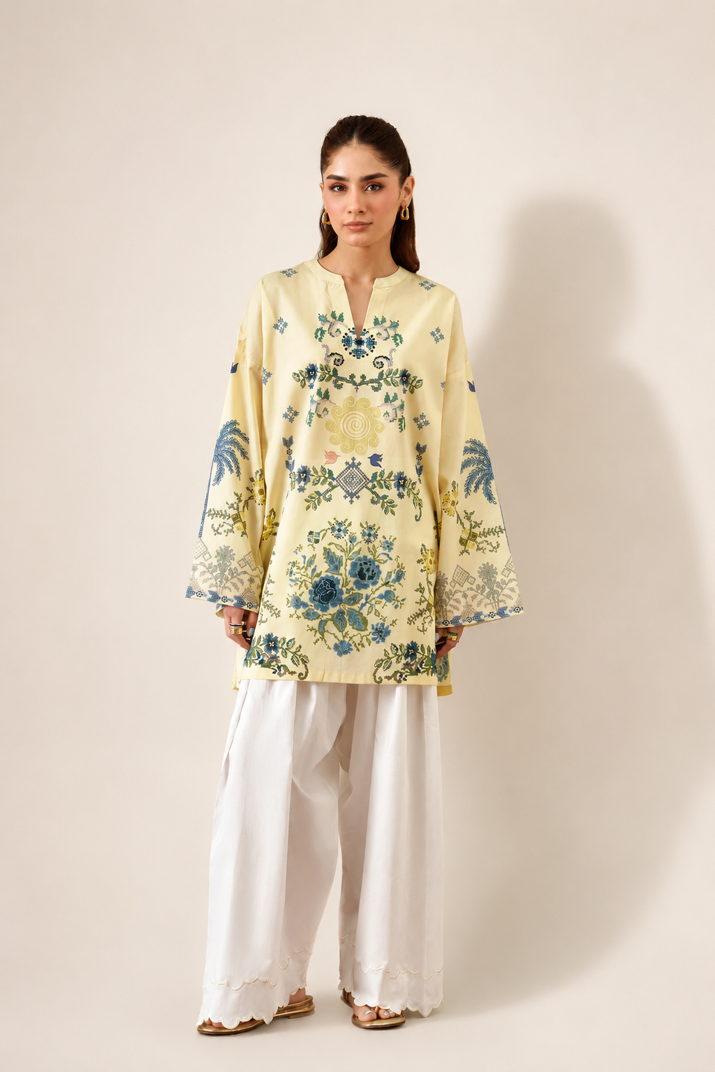 Zehra Printed Cotton Cord-set